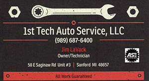 1st Tech Auto Service LLC Sanford, MI.
