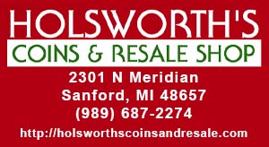 Holsworth's Coins & Resale Shop.